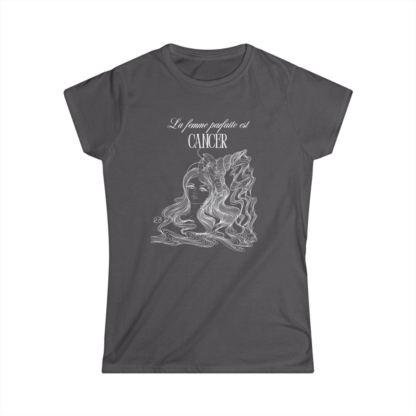 T-Shirt col rond à manches courtes - La femme parfaite est cancer