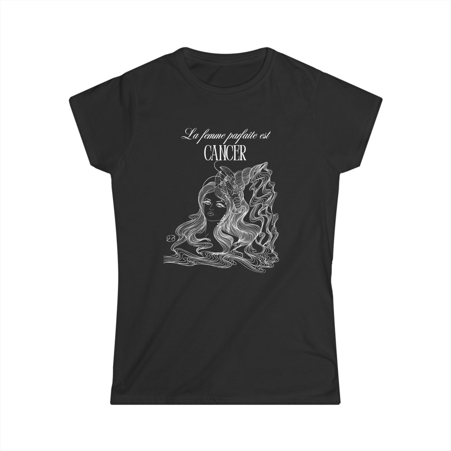 T-Shirt col rond à manches courtes - La femme parfaite est cancer